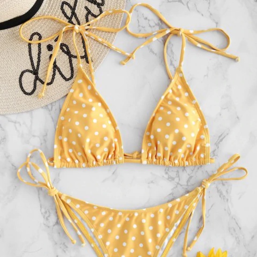 Yellow polka dot bikini